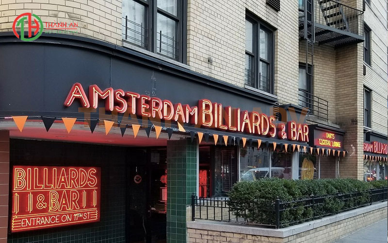 Bảng hiệu quán Billiards Amsterdam đẹp