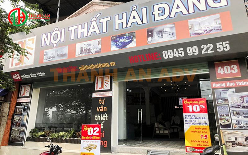 Biển hiệu cửa hàng nội thất Hải Đăng